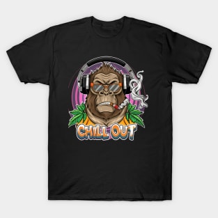 Hip Hop Gorilla Chill Out Artwork T-Shirt